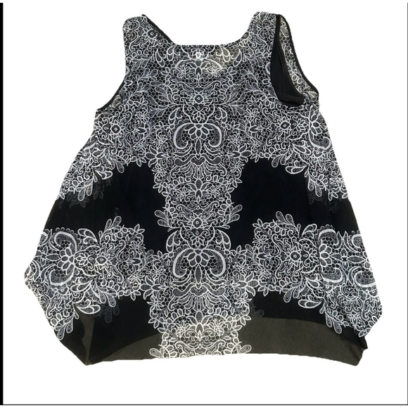 Women's INC Tank Top L Black White Sleeveless - Picture 7 of 8